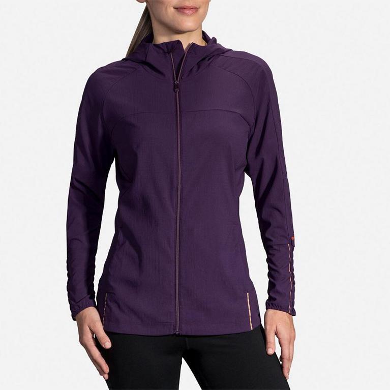 Brooks Canopy - Womens Running Jackets - Purple (57482USRJ)